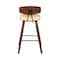 Armen Living Fox 25.5" Counter Height Cream Faux Leather and Walnut Wood Mid-Century Modern Bar Stool LCFOBAWACR26 - alternate 7